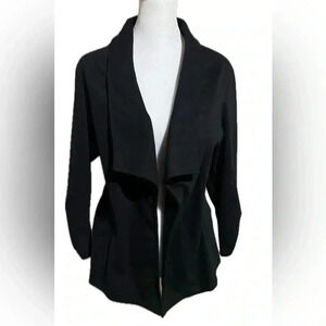 Harmony 3/4 sleeve black open front cardigan/blazer medium